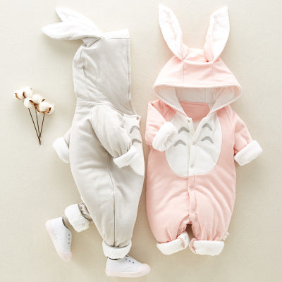 Hooded Baby Romper with Bunny Ears