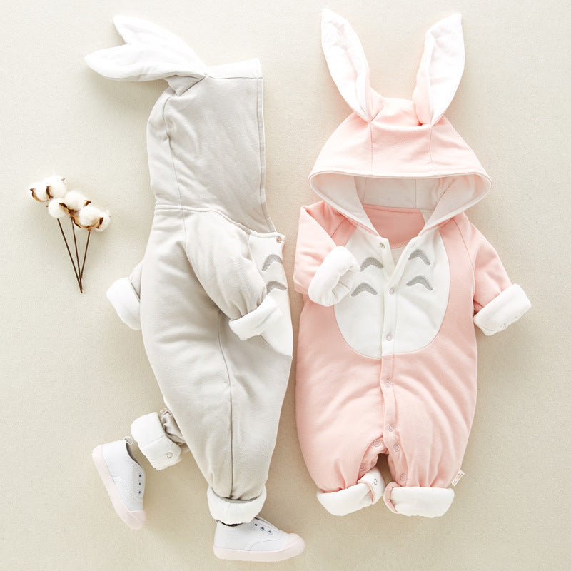 Hooded Baby Romper with Bunny Ears