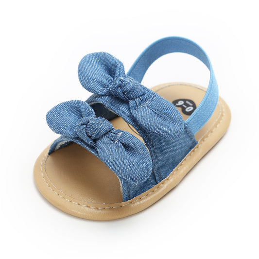 Baby Girl Soft Sole Sandals with Bow Detail